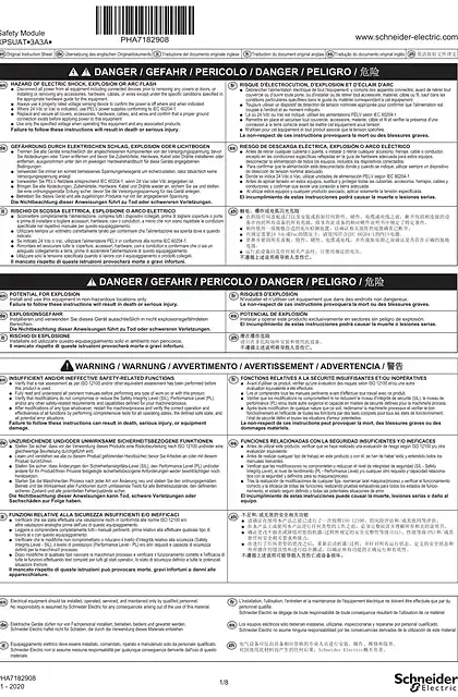 schneider施耐德Harmony XPS Universal - XPSUAT Safety Module_ 说明书